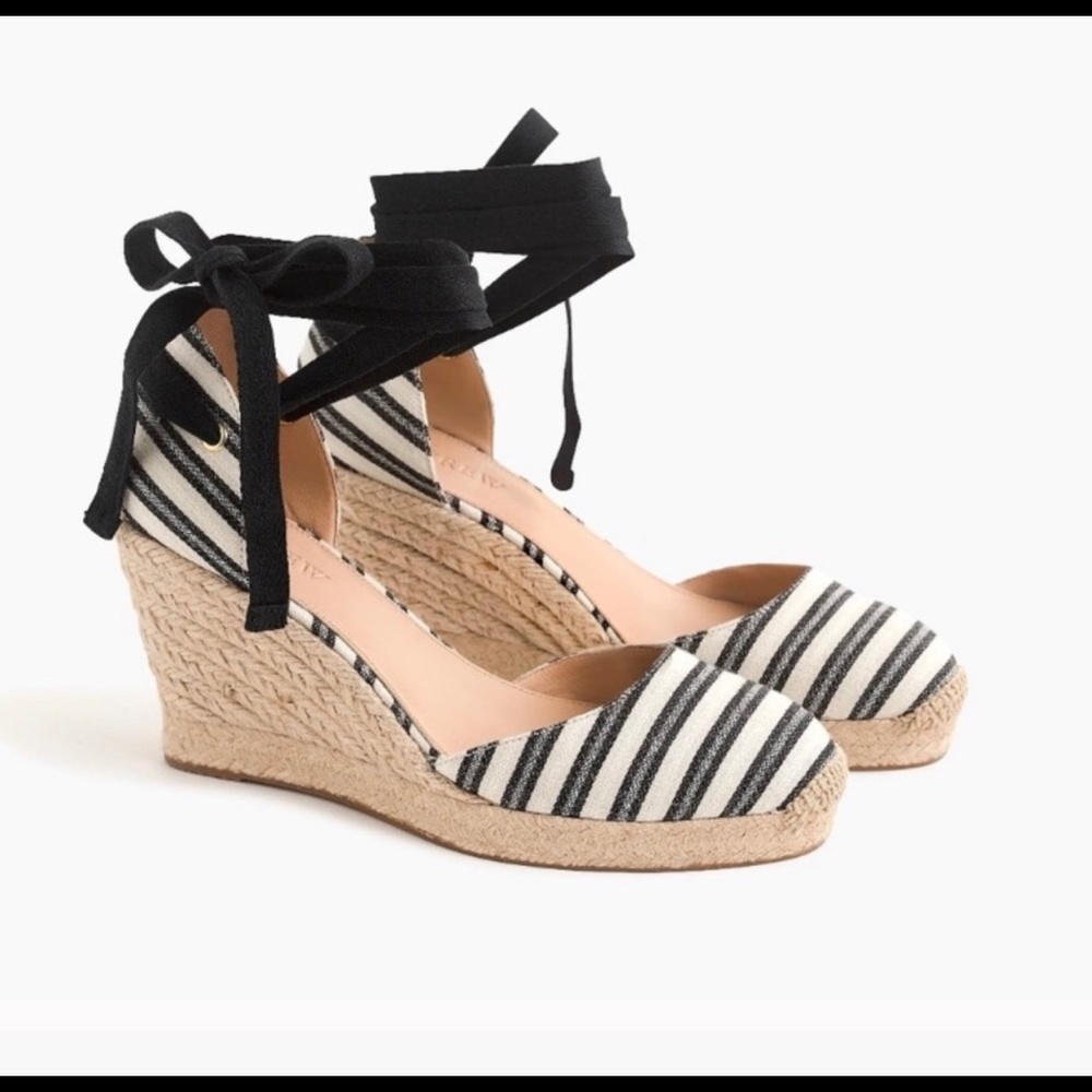 J Crew New in box wrap Espadrille Wedge